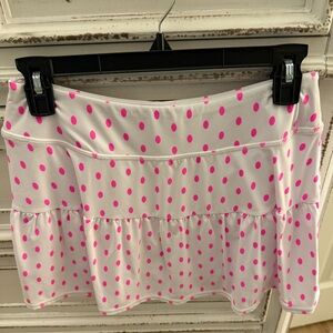 Lilly Pulitzer White and Pink Polka Dot Mini Skirt